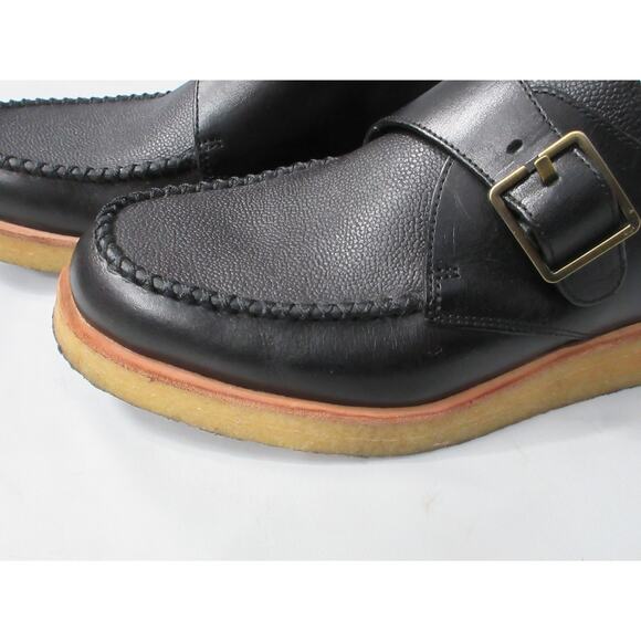 Mens Clarks Originals Black Burcott Monk Strap Leather Shoes Sz 7